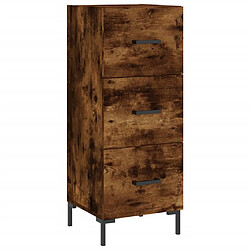 Acheter vidaXL Buffet haut Chêne fumé 34,5x34x180 cm Bois d'ingénierie