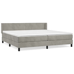 Maison Chic Lit Adulte - Lit simple Lit à sommier tapissier et matelas moelleux - Meuble de Chambre - Gris clair 200x200cm Velours -MN70329