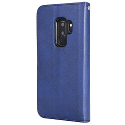 Avis Wewoo Housse Étui Coque Pour Galaxy S9 + de protection à rabat horizontal de couleur unie avec support et fentes cartes et portefeuille et cadre photo et lanière bleu