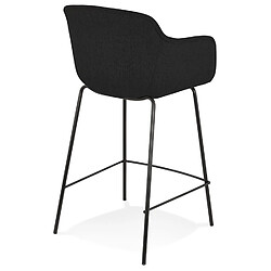 Acheter Alterego Tabouret snack mi-hauteur 'FORTI MINI' en tissu noir