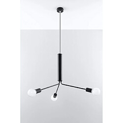 Luminaire Center Plafonnier DUOMO acier noir 3 ampoules