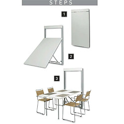 Inside 75 Table rabattable gain de place BATA blanc largeur 70 cm