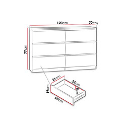 Avis Bestmobilier Celia - commode 6 tiroirs - bois - 120 cm - style contemporain