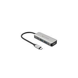 Hub USB Type C 4 en 1 universel HyperDrive HD41 GL pour MacBook Chromebook et PC Gris