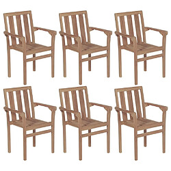 Avis Maison Chic Lot de 6 Chaises de jardin empilables avec coussins| chaises Relax Teck solide -GKD54755