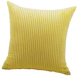 taie d'oreiller en velours côtelé de couleur unie canapé carré housse de coussin jaune