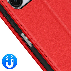 Acheter Avizar Étui pour Xiaomi Redmi 12 Porte-carte Support Vidéo Clapet Magnétique Rouge