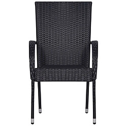 Acheter Salle à manger de jardin 7 pcs,Table et chaise à dîner Résine tressée Noir -MN58360