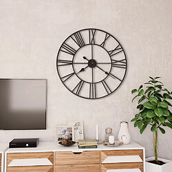 Decoshop26 Horloge murale vintage avec mouvement à quartz Métal 80 cm XXL DEC022275