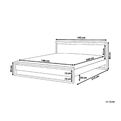 Avis Beliani Lit double en bois foncé 140 x 200 cm GIULIA