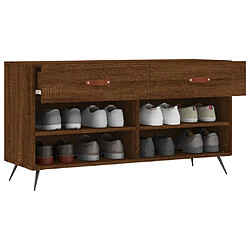 Acheter Maison Chic Banc à chaussures | Meuble de rangement à chaussures Meuble d'Entrée chêne marron 102x35x55 cm bois d'ingénierie -MN65450