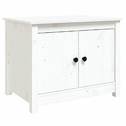 Maison Chic Table basse,Table Console Table d'appoint, Table pour salon Blanc 71x49x55 cm Bois massif de pin -MN21608