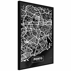 Paris Prix Affiche Murale Encadrée City Map Porto Dark 20 x 30 cm Noir