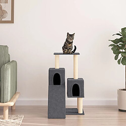 vidaXL Arbre à chat avec griffoirs en sisal Gris foncé 82 cm