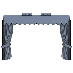 Maison Chic Tonnelle | Pergola avec rideaux 3x4 m Anthracite Acier -GKD87387