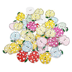 Acheter 50pcs Coloré Pomme Boutons En Bois 2 Trous À Coudre Boutons pour DIY Craft