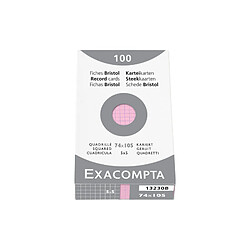 EXACOMPTA Fiches bristol, A7, quadrillé, rose ()