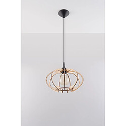 Luminaire Center Suspension Mandelino Bois Bois naturel 1 ampoule 90cm