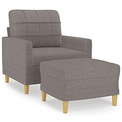 vidaXL Fauteuil avec repose-pied Taupe 60 cm Tissu