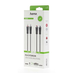 HAMA Rallonge audio, 2 fiches RCA mâles - 2 fiches RCA fem., 5,0 m