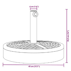 vidaXL Base de parasol pour mâts Ø38 / 48 mm 25 kg rond pas cher