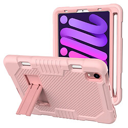 Coque en TPU + silicone avec béquille, couleur contrastée or rose pour votre Apple iPad mini (2021)