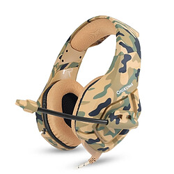 Avis Wewoo K1 - Casque de jeu à annulation de bruit avec basses profondes pour microphone, pour PS4, smartphone, tablette, PC, ordinateur portable (camouflage jaune)