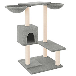 Helloshop26 Arbre à chat meuble tour grimper jouet grattage grattoir escalade plateforme avec griffoirs clair 82 cm gris 02_0022725