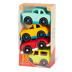 mybtoys Set de 4 mini vehicules vert rouge