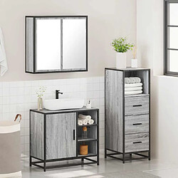 Avis vidaXL Ensemble de meubles de salle de bain 3 pcs Sonoma gris