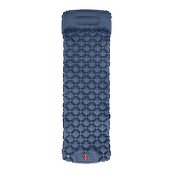 Tapis De Couchage Gonflable Avec Coussin Gonflable En Rouleau De Matelas Pneumatique Camping Bleu Marine