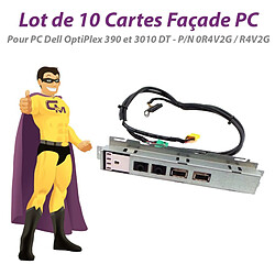 Lot x10 Cartes Façade PC Dell 0R4V2G R4V2G OptiPlex 390 DT 3010 DT 2x USB Audio - Occasion