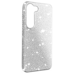 Avizar Coque Paillette pour Samsung Galaxy S23 Hybride Semi-rigide Spark Case argent