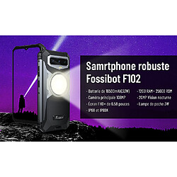 FOSSIBOT F102 Android Smartphone Noir+rouge(Poids: 495g) -16500mAh batterie,33W charge rapide 20Go/256Go 6.58" FHD+ écran