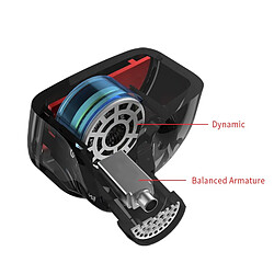 GUPBOO KZ ES4 écouteurs intra-auriculaires 1DD + 1BA casque à technologie hybride avec moniteurs Hi-Fi casque antibruit basse pas cher