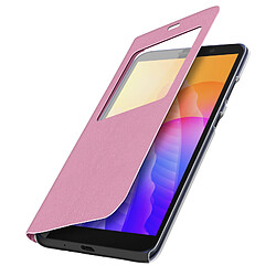 Avizar Étui Huawei Y5p Fenêtre d'Affichage Protection Intégrale Clapet Ultra-fin rose