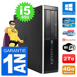 PC HP 8100 Elite SFF Intel Core i5-650 RAM 4Go Disque Dur 2To Windows 10 Wifi - Occasion