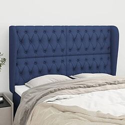 Maison Chic Tête de lit scandinave avec oreilles,meuble de chambre Bleu 163x23x118/128 cm Tissu -MN31655