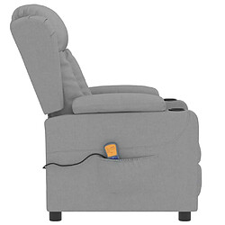 Avis vidaXL Fauteuil de massage Gris clair Tissu