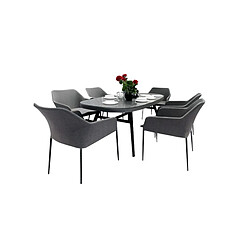 Avis Meubletmoi Table de jardin en aluminium gris plateau verre 6 places - PACIFIC