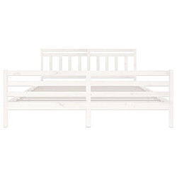 Avis vidaXL Cadre de lit sans matelas blanc bois massif 200x200 cm