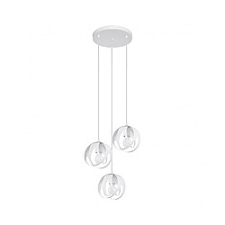 Luminaire Center Suspension Tulos Cluster Acier blanc 3 ampoules 117cm