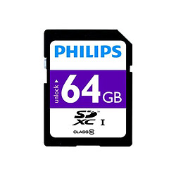 Carte mémoire SD PHILIPS 64Go - classe 10