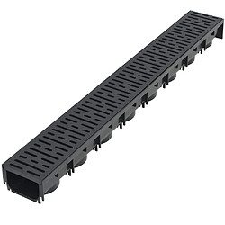 Helloshop26 Lot de trois caniveaux de drainage plastique 3 m noir 02_0002994