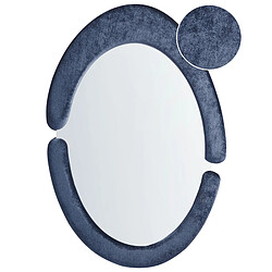 Beliani Miroir MASSAY Velours Bleu foncé