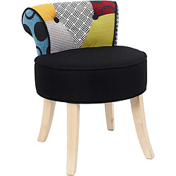 The Home Deco Factory Tabouret bas patchwork Eleonor multicolore. Tabouret bas patchwork Eleonor multicolore