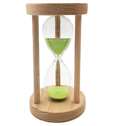 Sablier en bois rond cadre sablier pour enfants cadeau Home Decor vert 6min