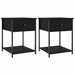 Maison Chic Lot de 2 Tables de chevet - Tables de Nuit noir 44x45x58 cm bois d’ingénierie