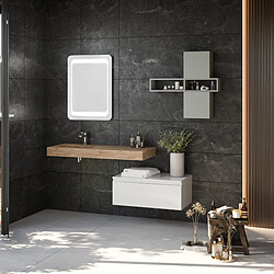 Kiamami Valentina COMPOSITION SUSPENDUE POUR SALLE DE BAIN AVEC LAVABO HPL 100CM ET TIROIR 80CM | DIAMANTE