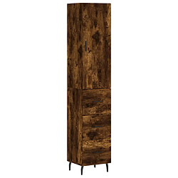 vidaXL Buffet haut Chêne fumé 34,5x34x180 cm Bois d'ingénierie